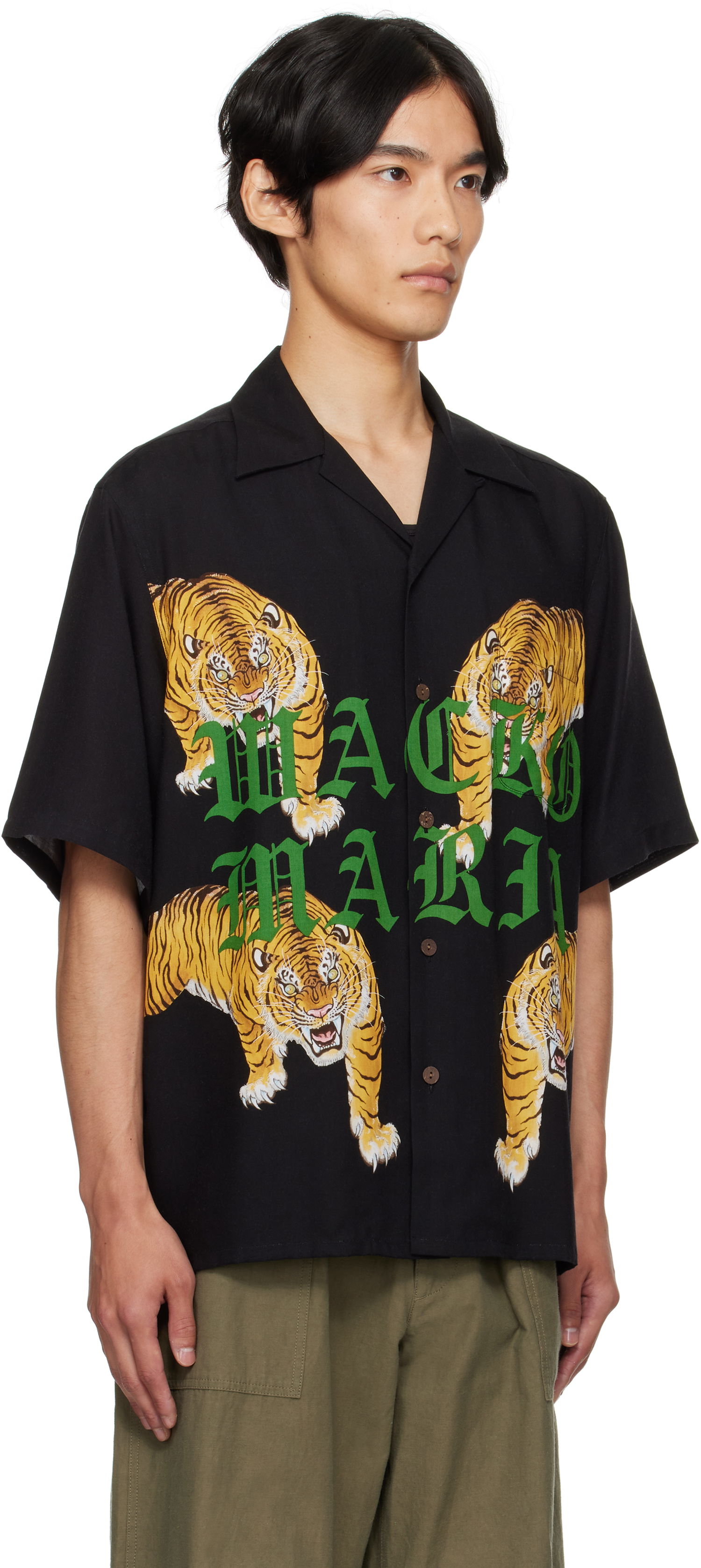 Košeľa WACKO MARIA WACKO MARIA Tim Lehi Tiger Print Shirt Čierna | 25SS-WMS-HI07, 1