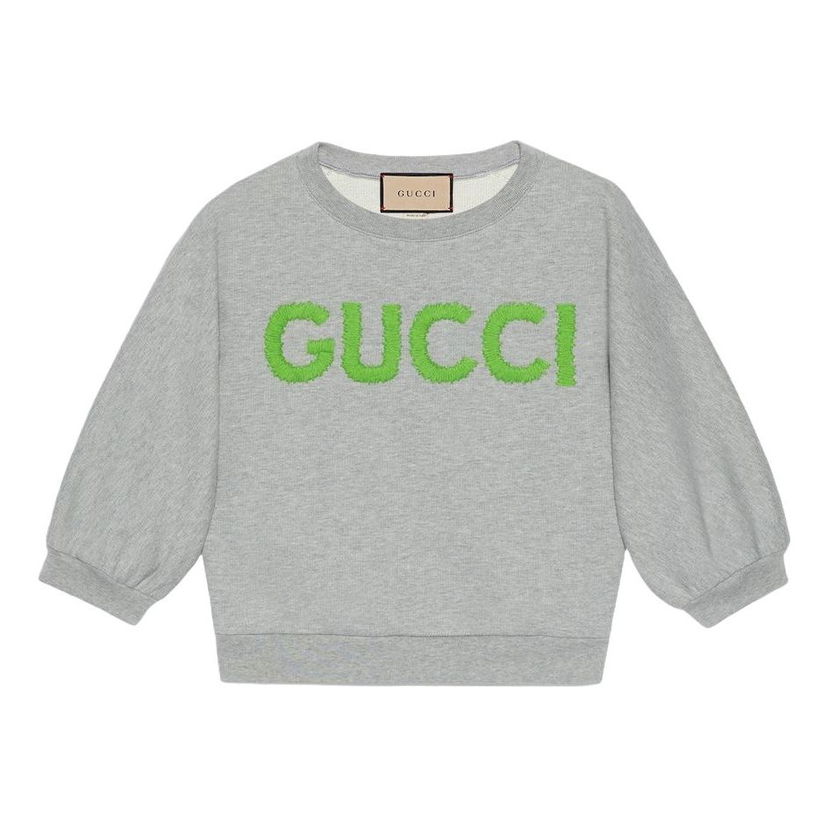 Mikina Gucci Cotton Jersey Cropped Sweatshirt Šedá | 768125-XJGDP-1056