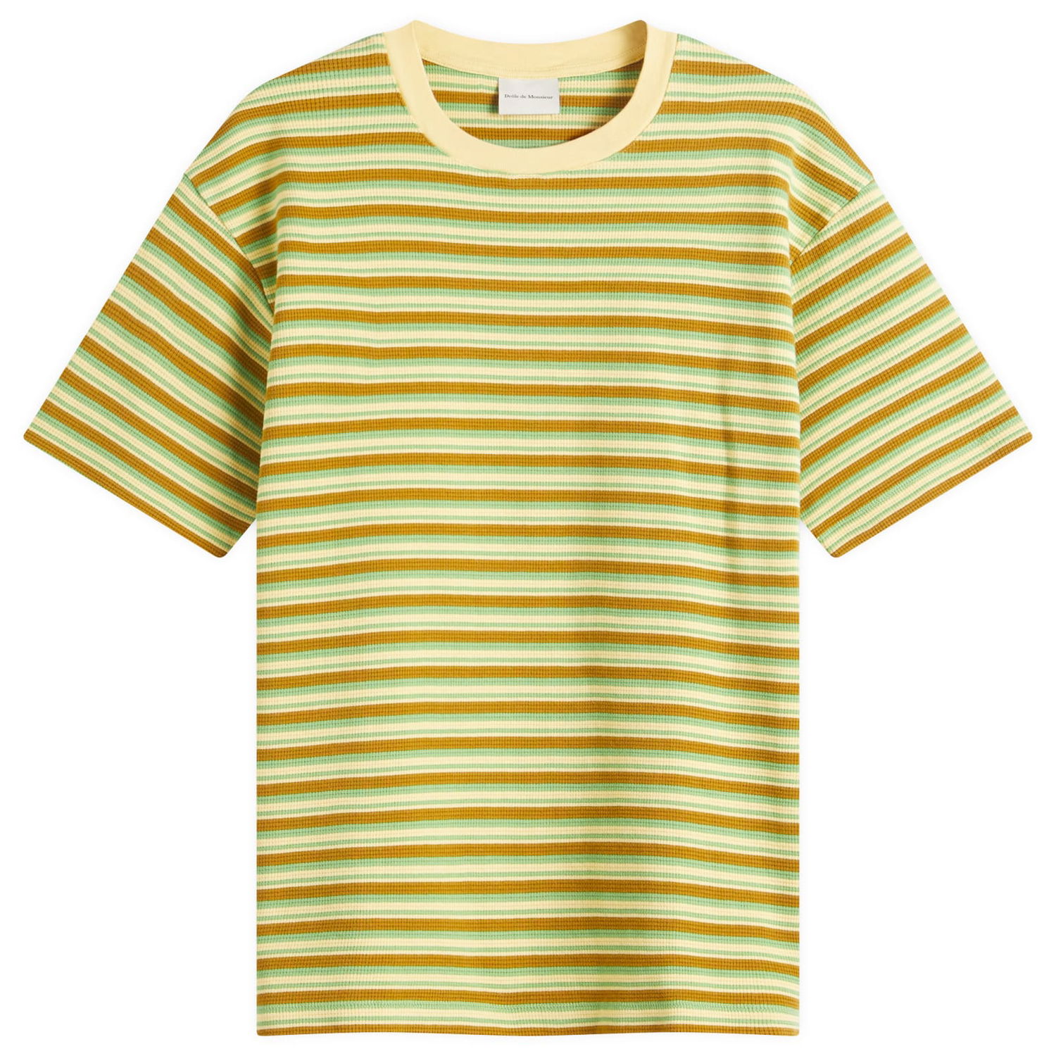 Tričko Drôle de Monsieur Drôle de Monsieur Striped T-Shirt, Size Large Žltá | G-TS245-CO203-MS, 1