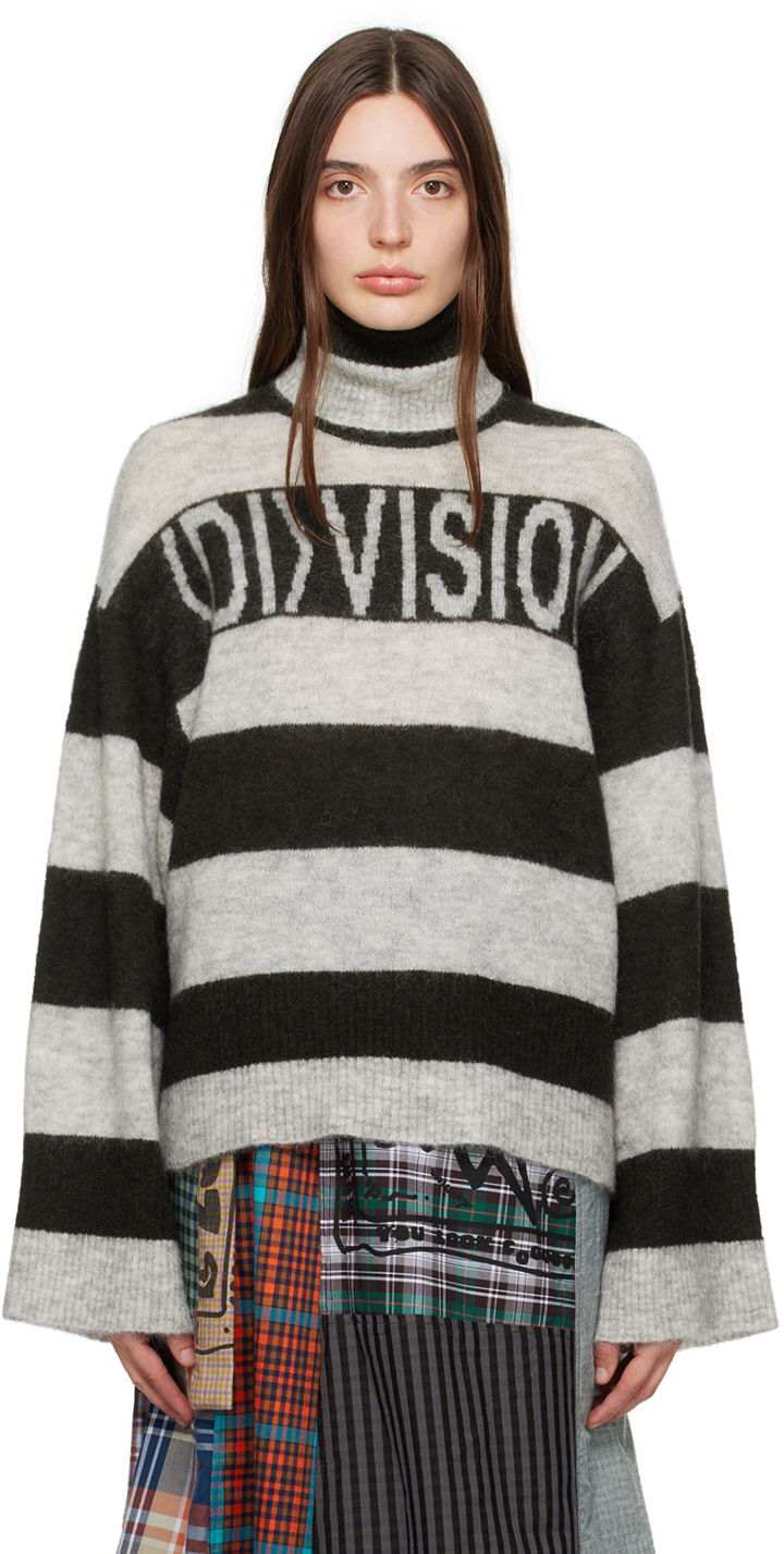 Sveter (di)vision (di)vision Striped Turtleneck Sweater Šedá | 130006, 0