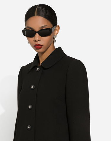 Kabáty Dolce & Gabbana Dolce & Gabbana Woolen Round Collar Monogram Button Coat 42 Čierna | F0C3QTFUBFXN0000, 3