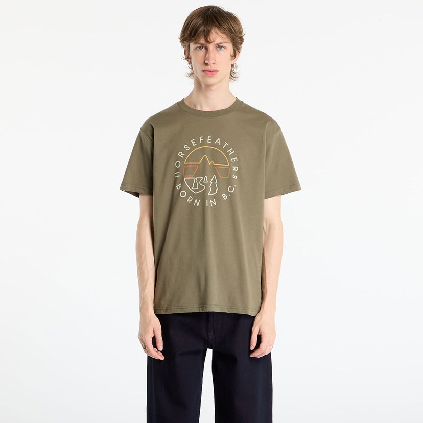 Tričko Horsefeathers Line Circle T-Shirt Zelené | SM1392A