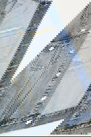 Bunda BAPE Distressed 13Oz Oversize Denim Trucker Jacket Modrá | 1K80140308, 4