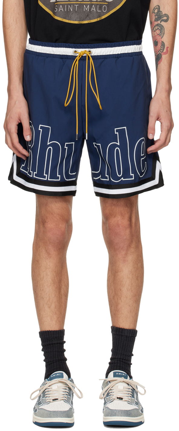 Šortky Rhude Blue Striped Swim Shorts Navy | RHPF24SH01842