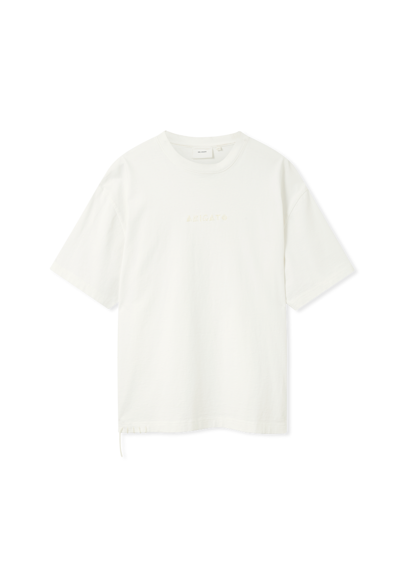 Tričko AXEL ARIGATO Men's Relaxed Fit T-Shirt with Drawstring Hem Biela | A3443001