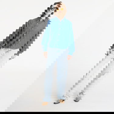 Košeľa CALVIN KLEIN Cropped Long Sleeve Shirt Modrá | LV047E902G YYK, 3