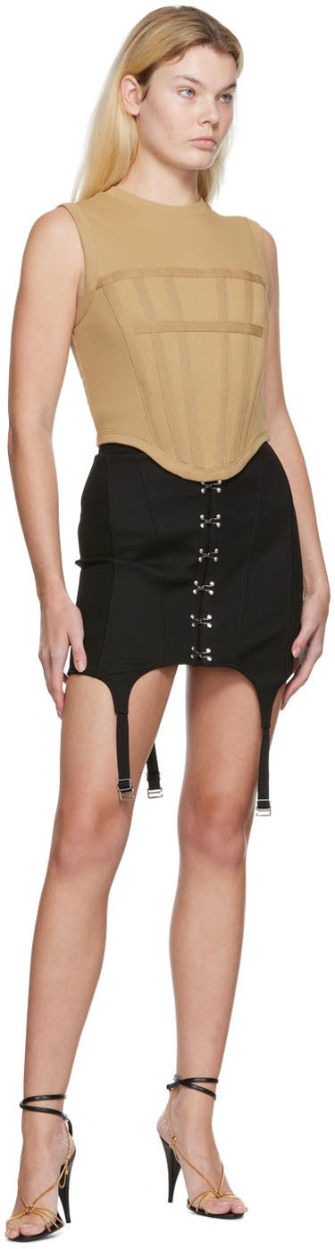 Tielko Dion Lee Rib Knit Corset Tank Top Béžová | C3017R22, 3