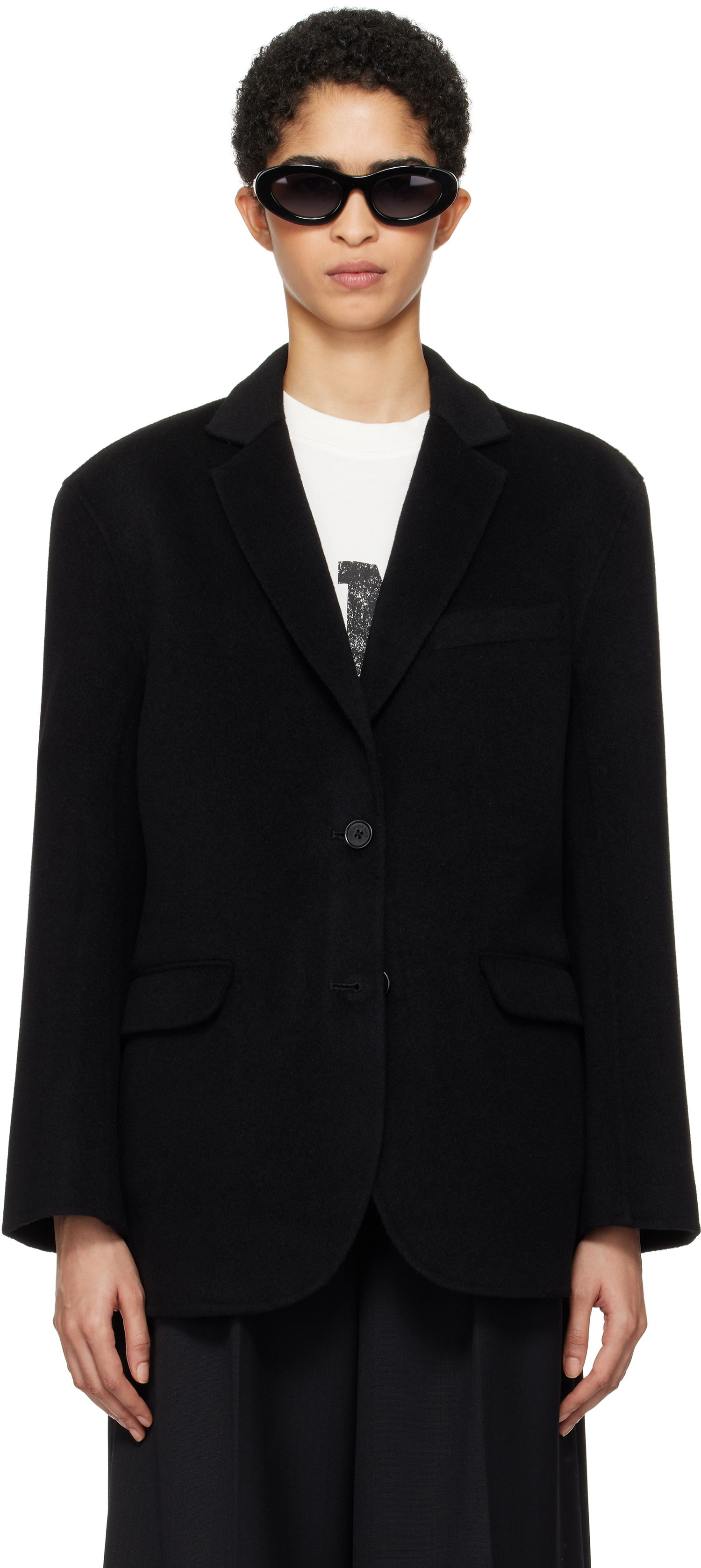 Bunda Anine Bing Black Single-Breasted Blazer Čierna | A-01-7073-000, 0