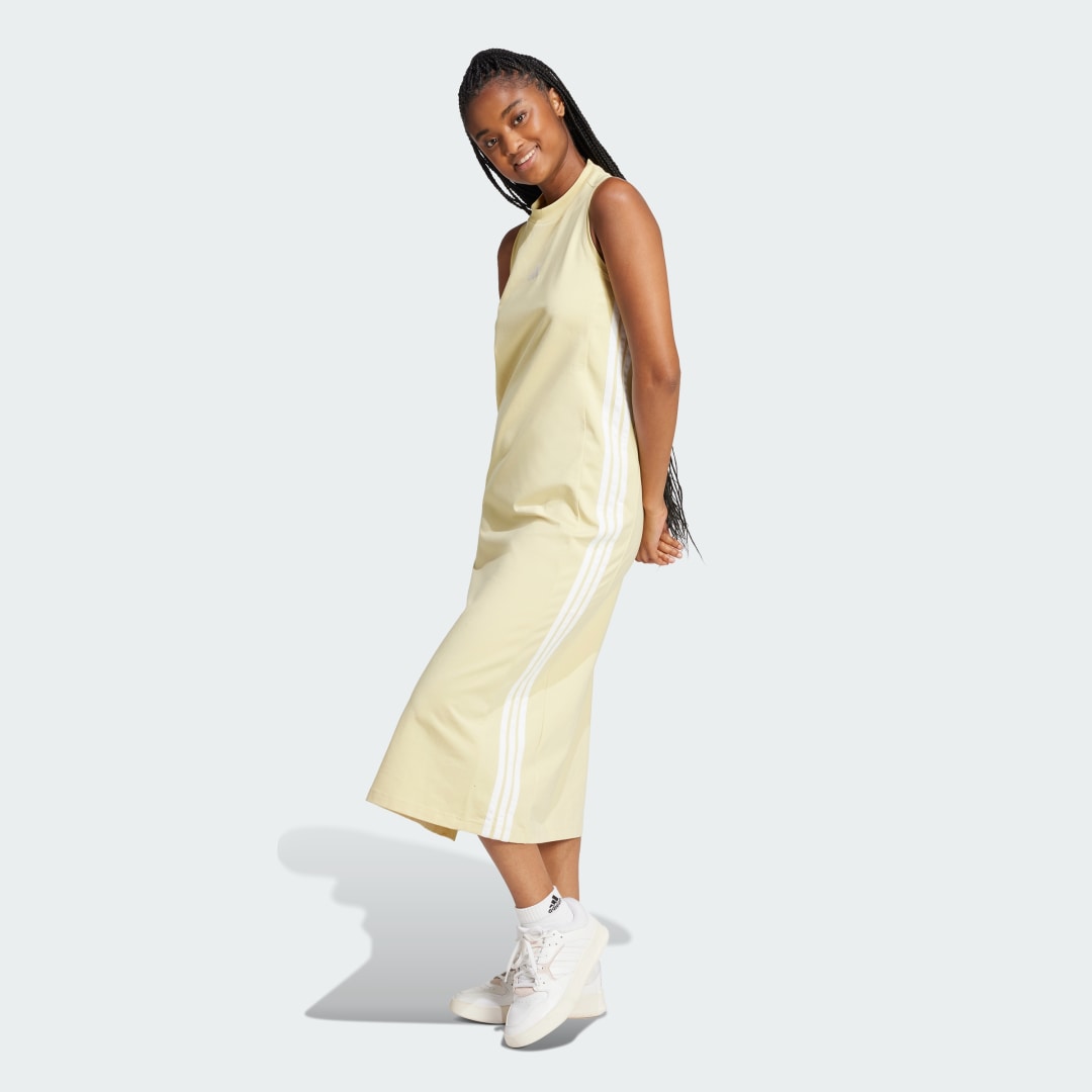 Šaty adidas Performance Essentials 3-Stripes Long Racerback Dress Žltá | JE1210, 0