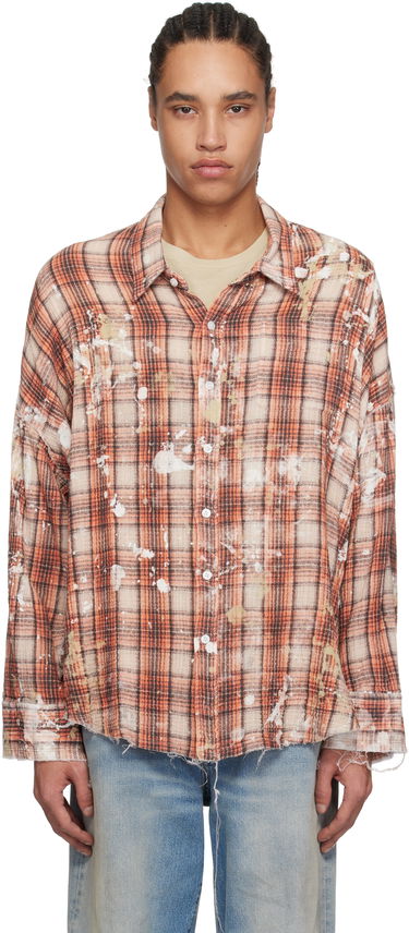 Košeľa R13 R13 Shredded Seam Drop Neck Shirt Oranžová | R13MR075-R472B, 0