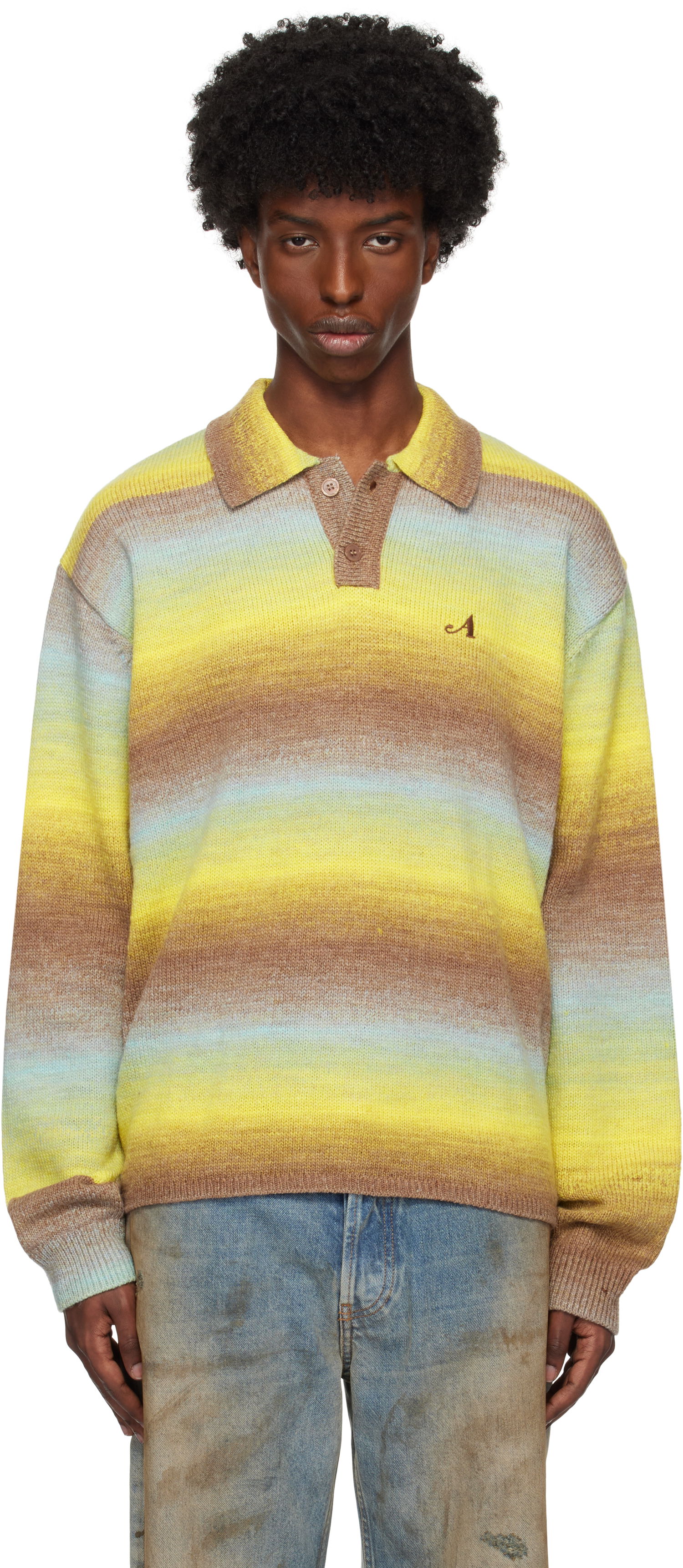 Polo tričko Awake NY Ombre Collared Polo Rôznofarebný | AWK-FW24-KN002, 0