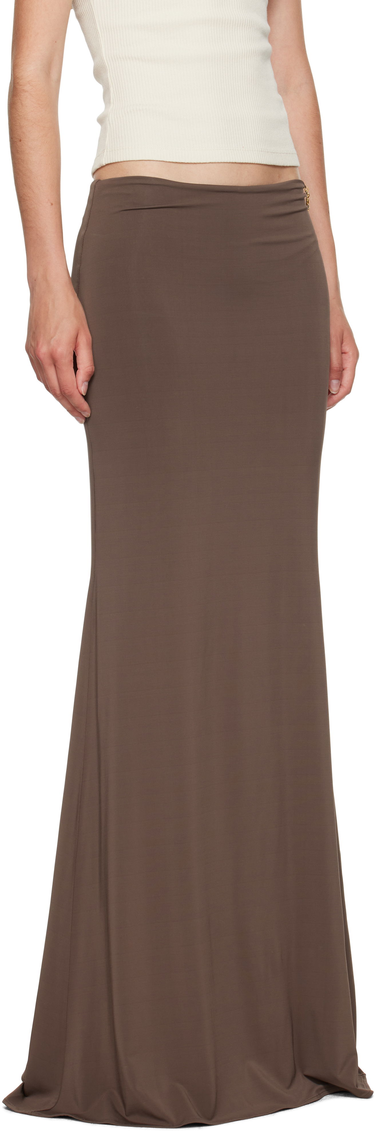 Sukňa AMIRI AMIRI Logo Chain Maxi Skirt Hnedá | AWSKCA1022, 1