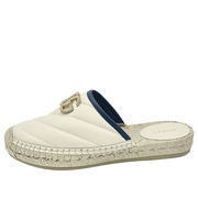 Double G Leather Espadrille Slides