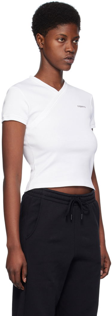 Tričko Coperni Coperni V-Neck Fitted T-Shirt Biela | COPJS71510, 1
