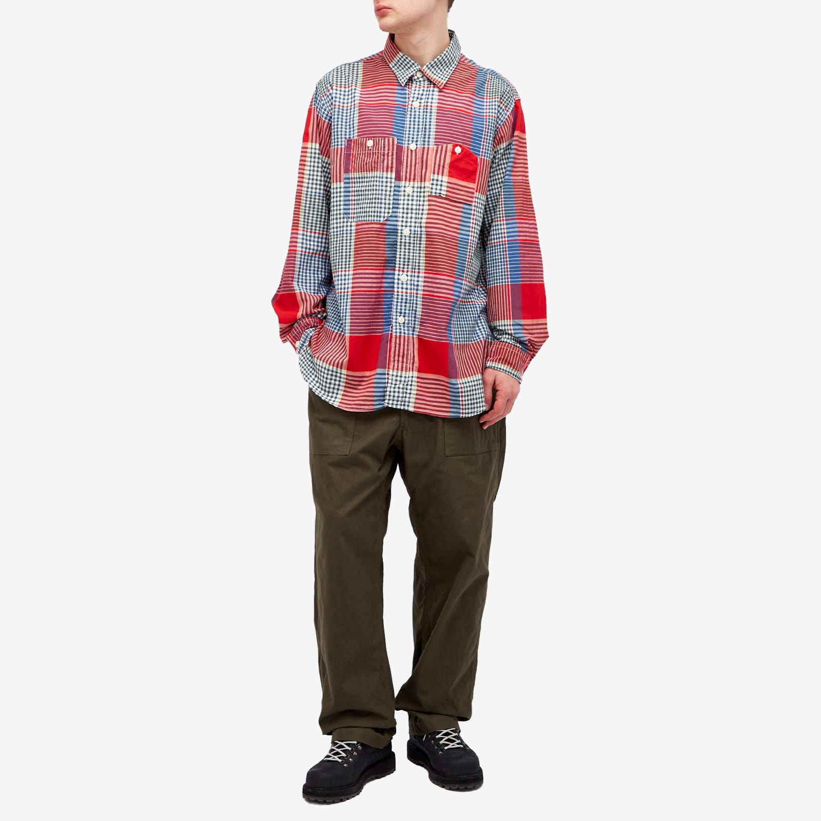 Engineered Garments Popover BD Shirt, Madras Plaid, Size Large