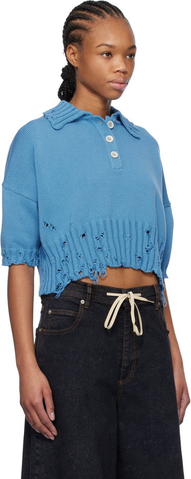 Sveter Marni Marni Cropped Knit Polo Modrá | POMD0045E0 UFC652, 1