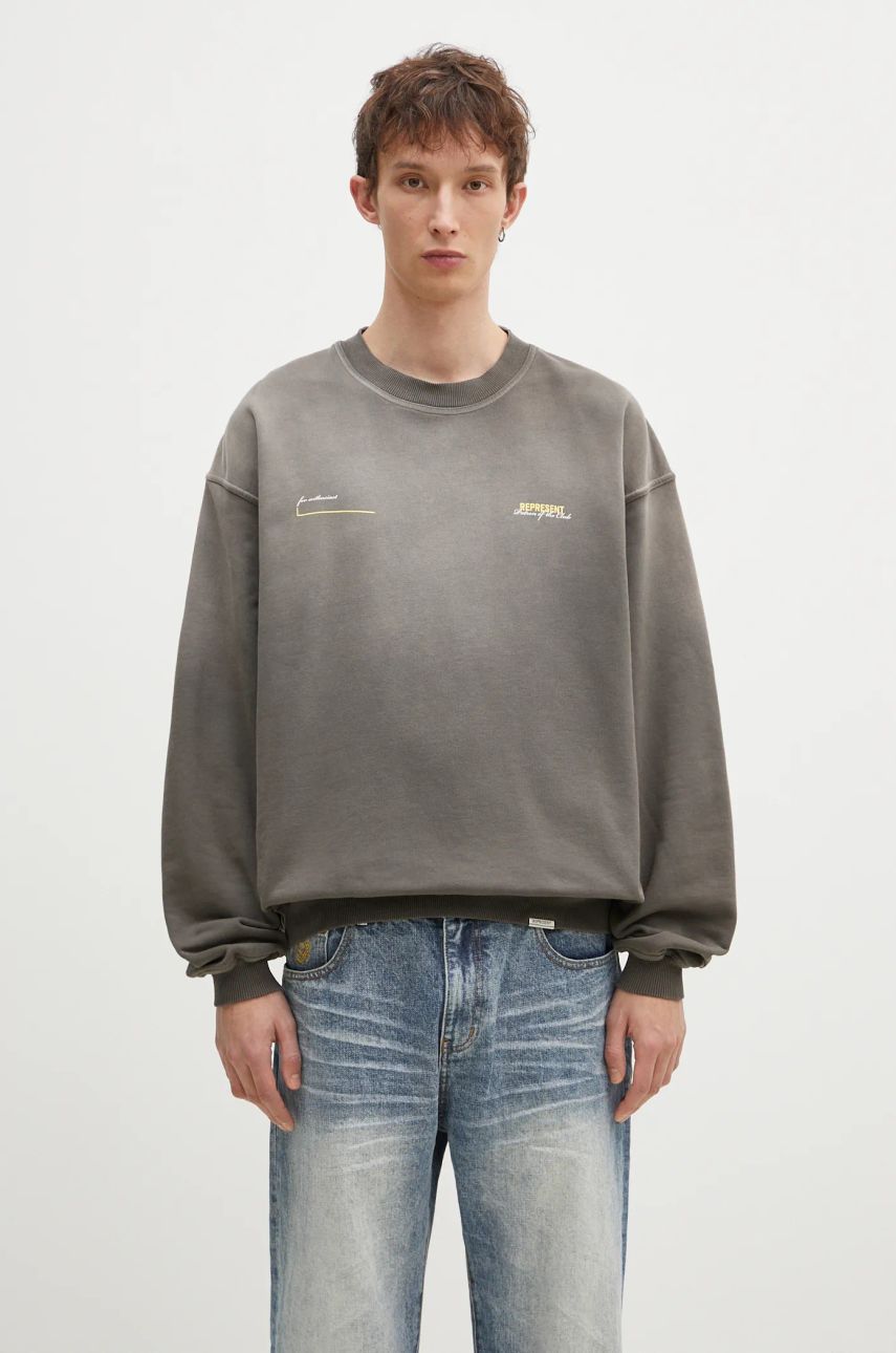 Mikina Represent Clo Represent Patron Of The Club Graphic Print Sweatshirt Šedá | MLM4272.16, 0
