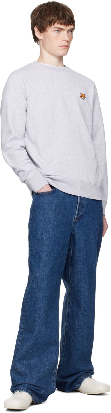 Mikina MAISON KITSUNÉ Maison Kitsuné Fox Head Patch Regular Sweatshirt Šedá | PM00303KM0340, 3