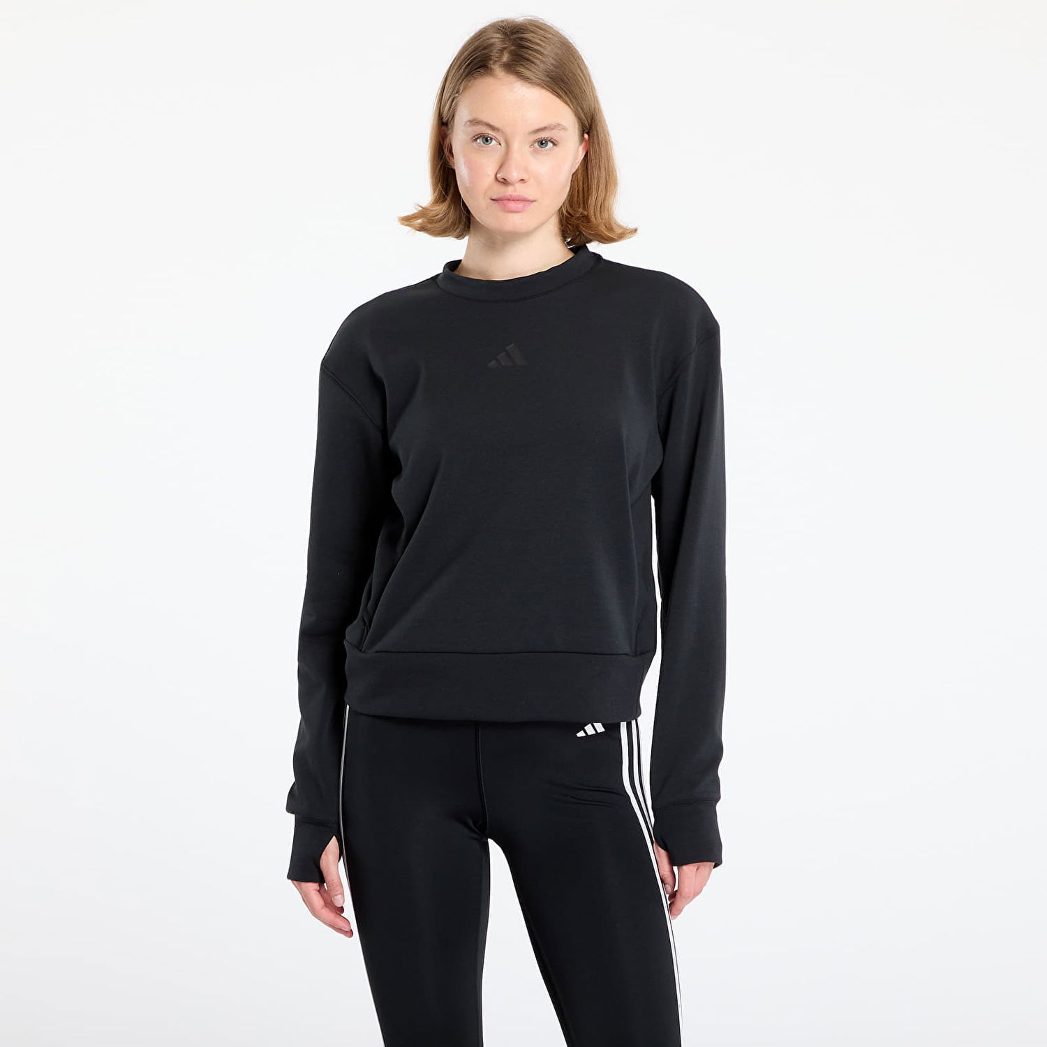 Mikina adidas Performance Designed-for-Training Warm-Up Crewneck Sweatshirt Čierna | JP2655, 0