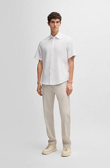 Košeľa BOSS Regular Fit Oxford Cotton Shirt Biela | 50537332, 1