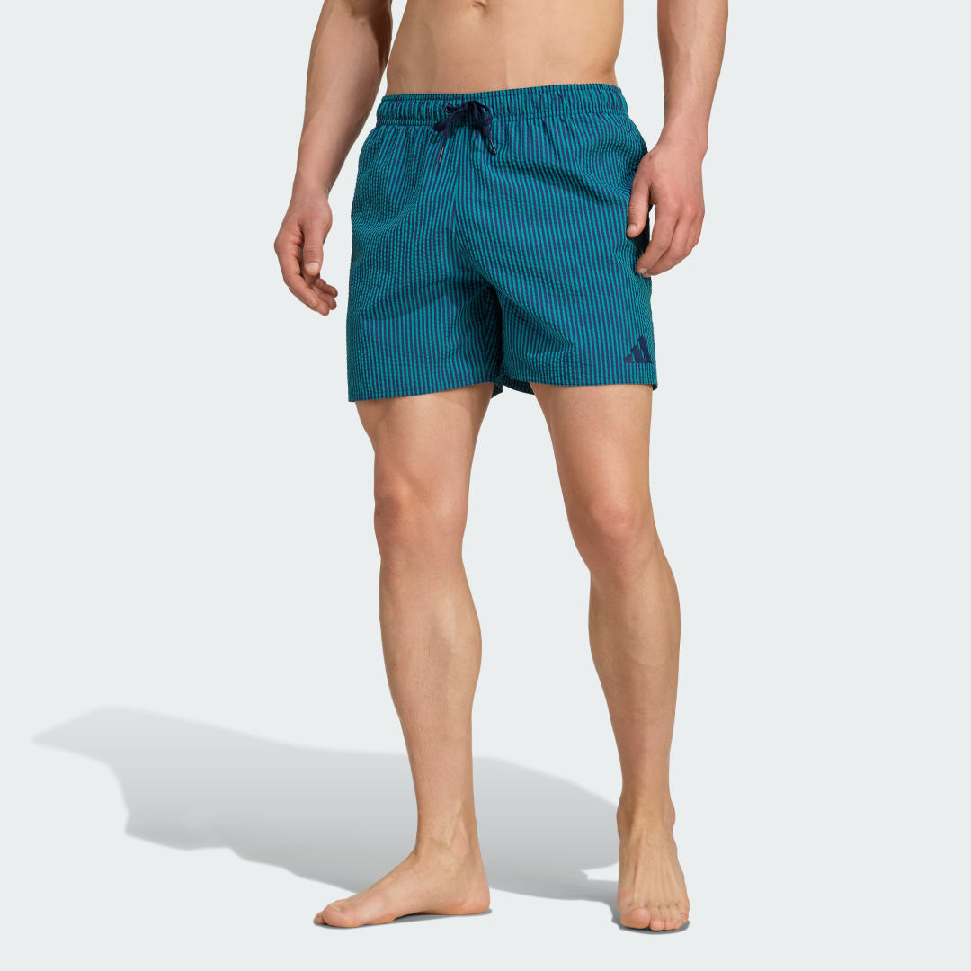 Plavky adidas Performance Seersucker Swim Shorts Zelené | JM3961, 0