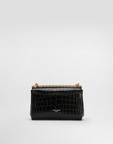 Taška cez rameno Dolce & Gabbana Dolce & Gabbana Marlene City Mini Polished Alligator Shoulder Bag Čierna | BB7766A2R0880999, 3