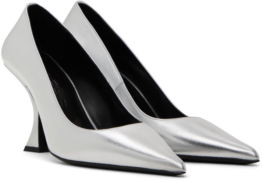 Metallic Leather Pointed-Toe Pumps