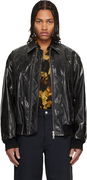 Dries Van Noten Padded Faux-Leather Bomber Jacket