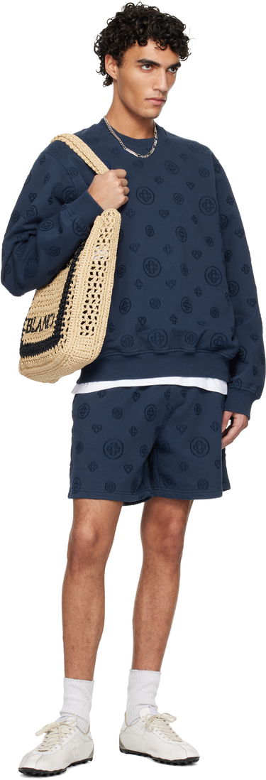 Mikina Casablanca Casablanca Applique Monogram Sweatshirt Navy | M-SP26-JTP-293-02, 3