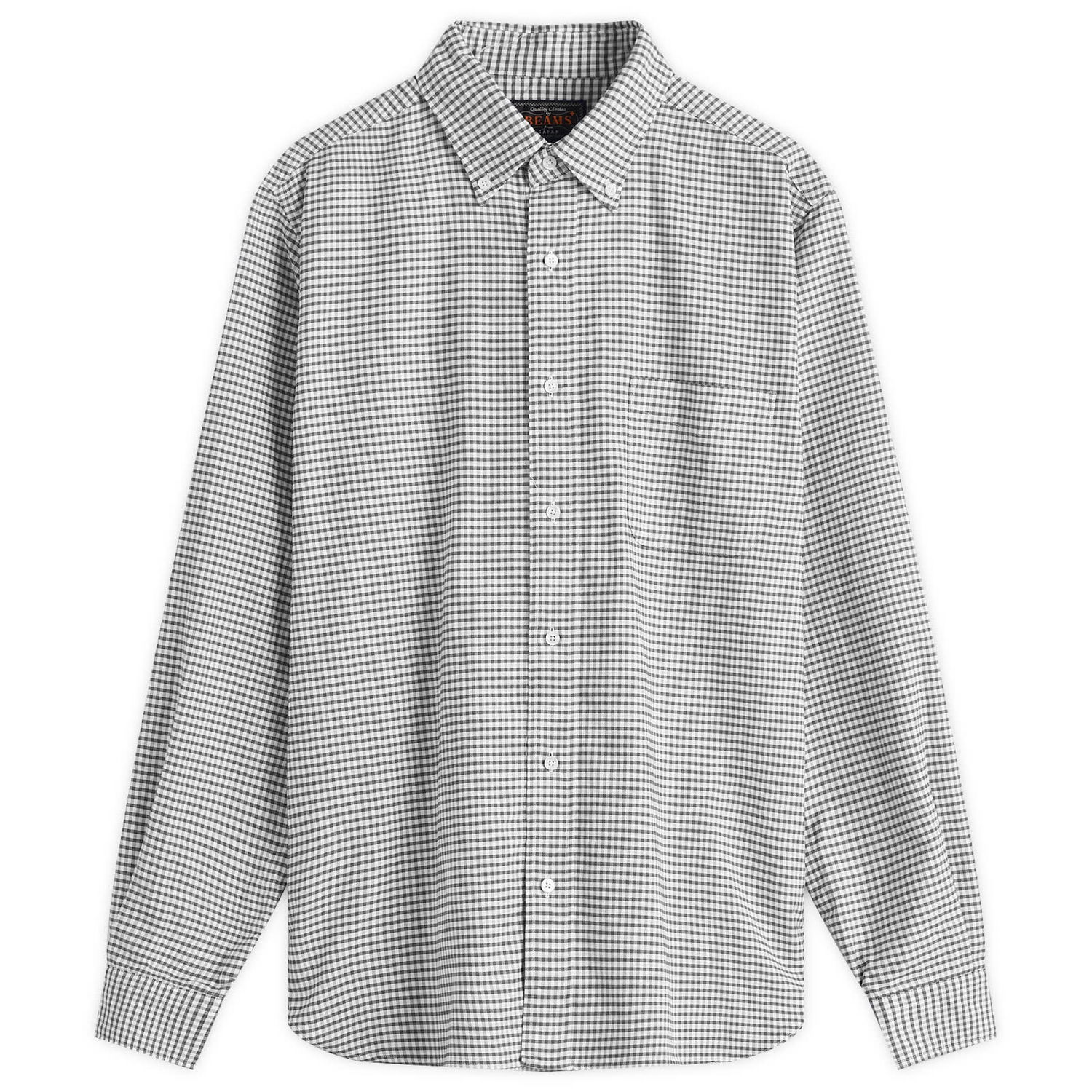 Košeľa BEAMS Beams Plus Button Down Gingham Oxford Shirt, Size Small Šedá | 3811-0077-139-19, 1