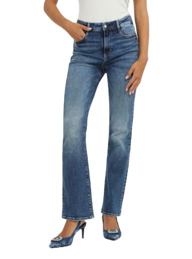 Džínsy GUESS High Rise Flare Denim Modrá | W3BA0WD56D2