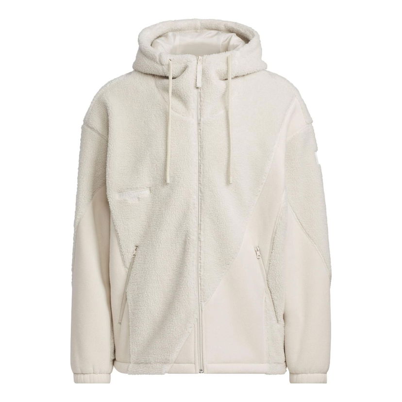 Kabáty adidas Originals Mix Knit Full Zip Hoodie Biela | IP4974