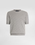 Silk Short-Sleeved Jacquard Pullover