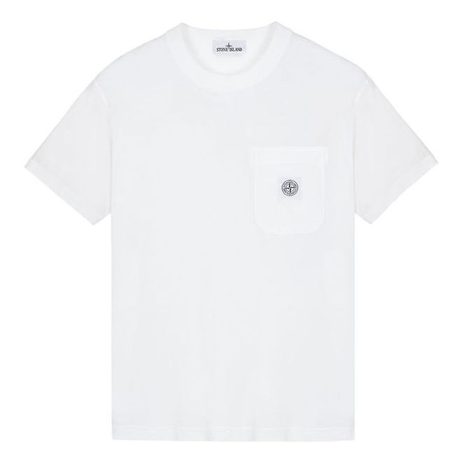 Tričko Stone Island Basic Patch Pocket T-Shirt Biela | 101521957-A0001