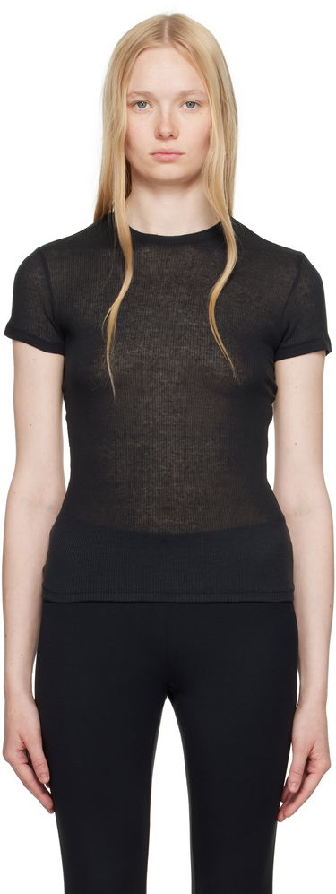 Tričko SKIMS SKIMS Sheer Cotton T-Shirt Čierna | SS-STT-8234W, 0