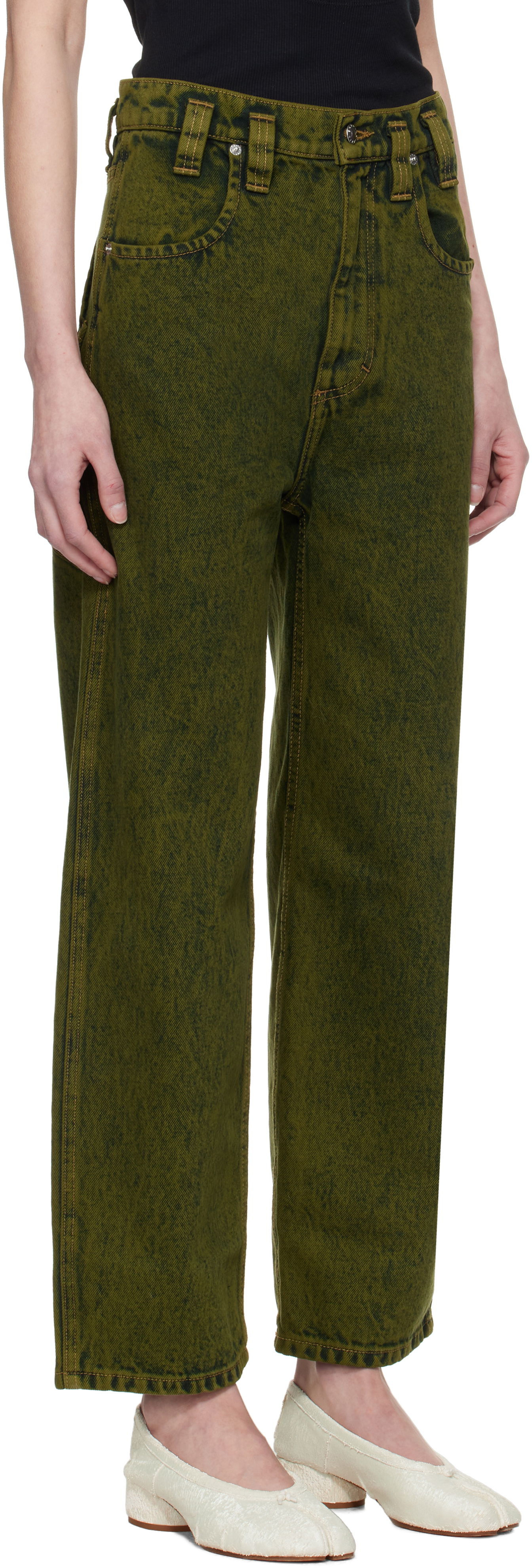 Džínsy Eckhaus Latta Eckhaus Latta Baggy Jeans Zelené | 555-EL-PS25-B -, 1