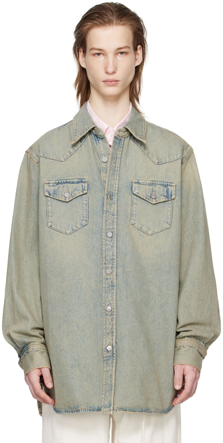 Košeľa Acne Studios Oversized Denim Shirt Zelené | CB0073-, 0