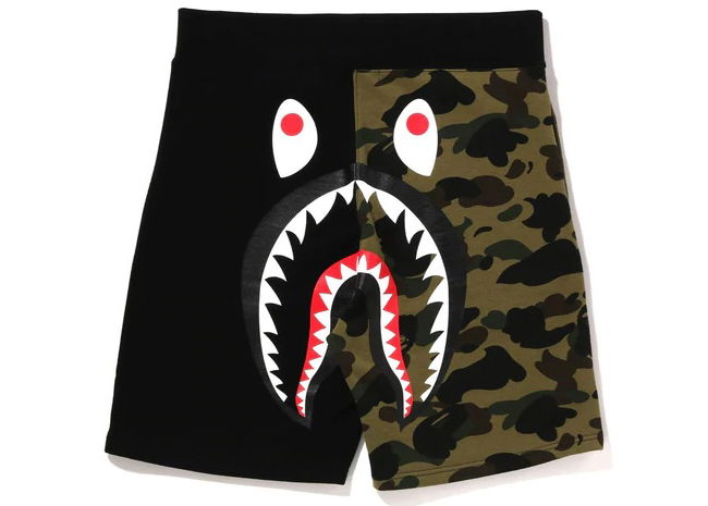 Šortky BAPE 1st Camo Back Shark Sweat Shorts Zelené | 1I20-153-004, 0