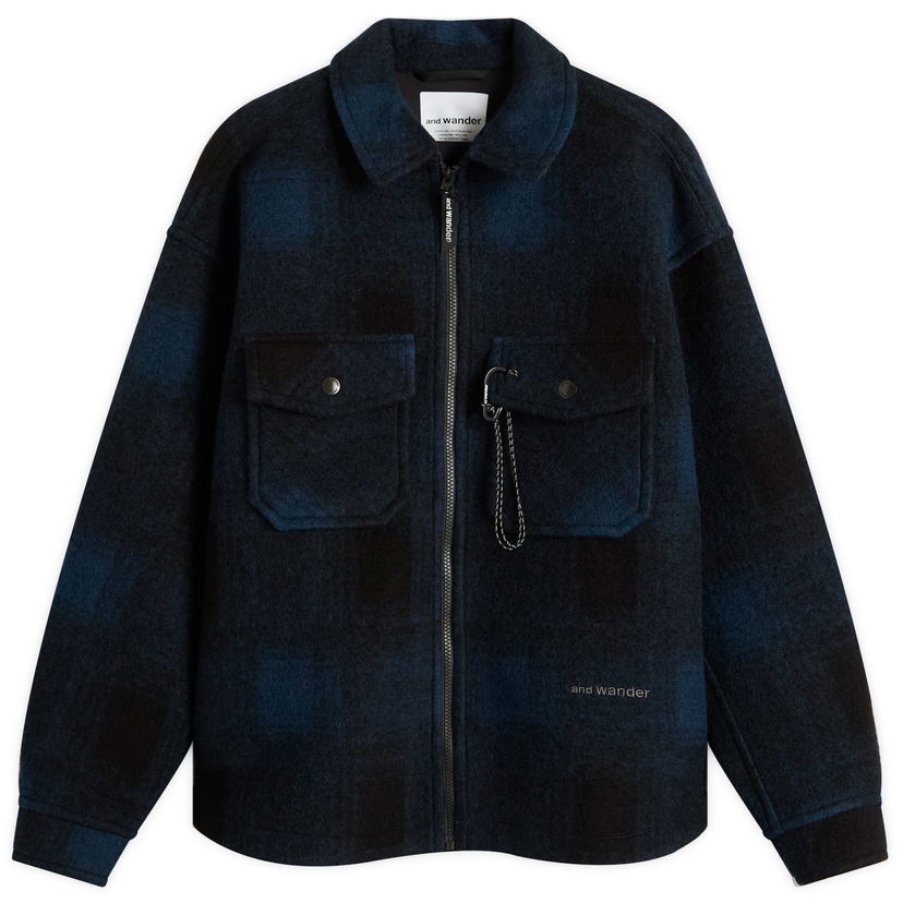 Bunda and wander Shaggy Wool Zip Jacket, Size Small Navy | 5745283053-120