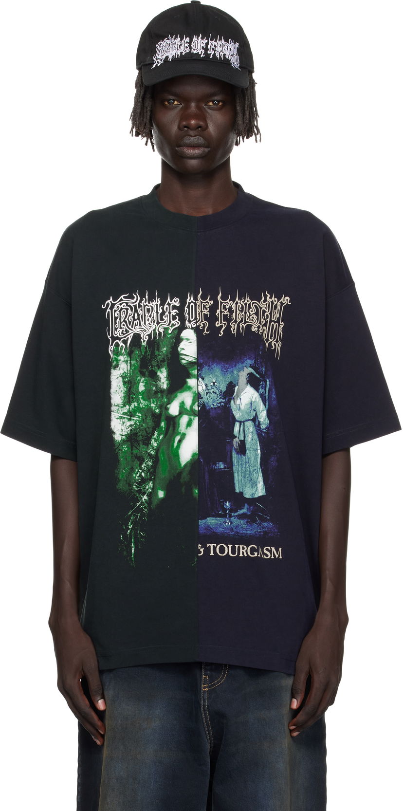 Tričko VETEMENTS Vetements Cradle of Filth Cut-Up Oversized T-Shirt Čierna | UCF76TR850EN