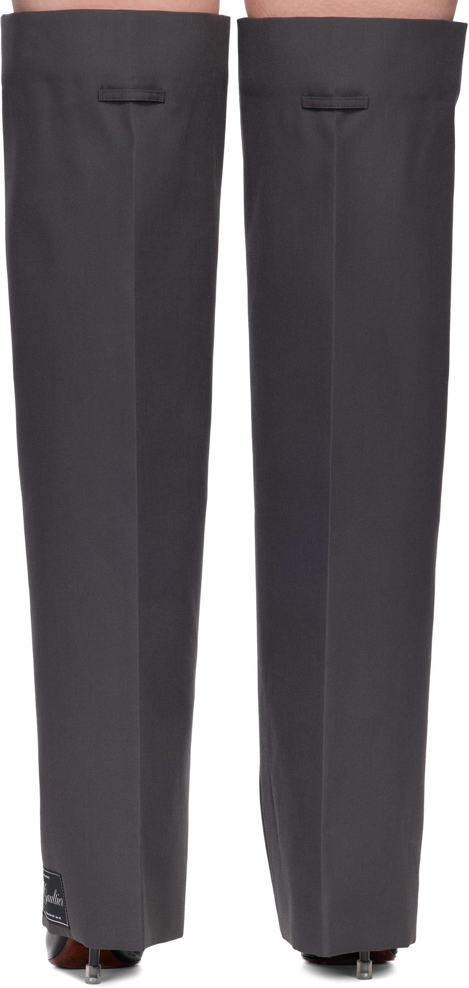 Nohavice Jean Paul Gaultier Jean Paul Gaultier Logo Patch Gaiters Šedá | 25/04-W-AC036-W040-04, 1