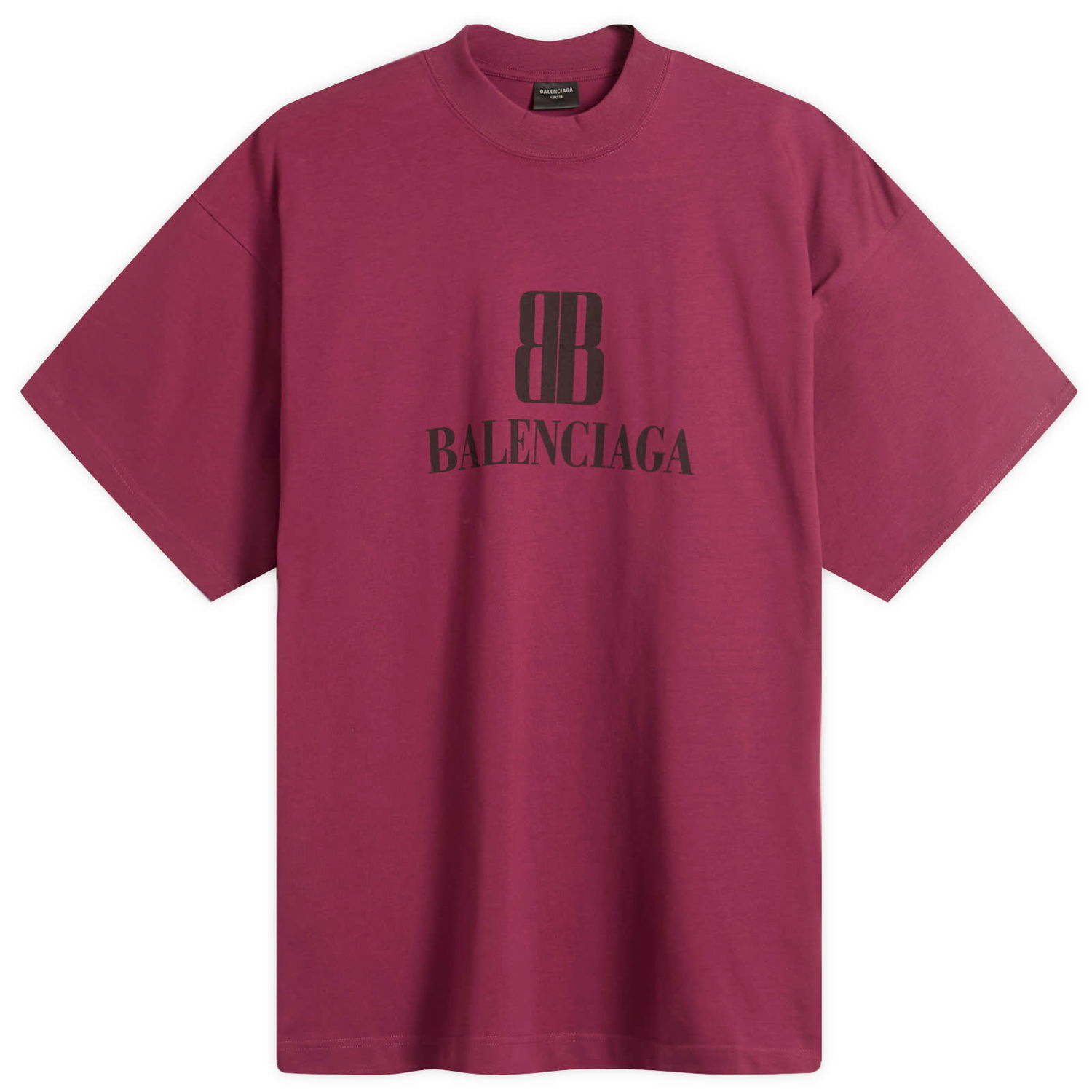 Tričko Balenciaga Men's Nano BB Logo Medium Fit T-Shirt, Size Large Fialová | 764235-TSVO2-4029, 0