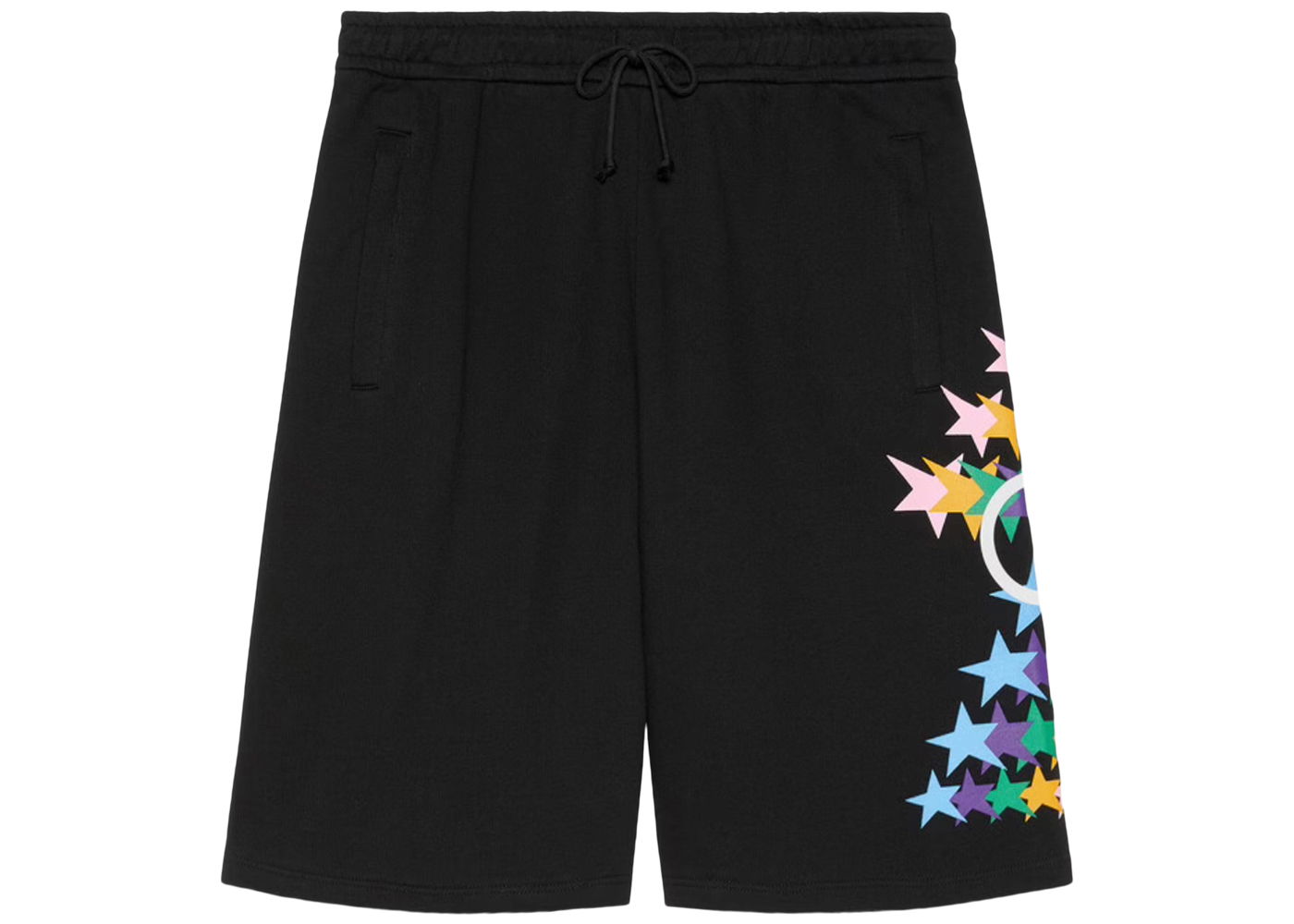 Šortky Gucci Interlocking G Star Flash Print Cotton Shorts Black Čierna | 663249 XJDNK 1082, 0