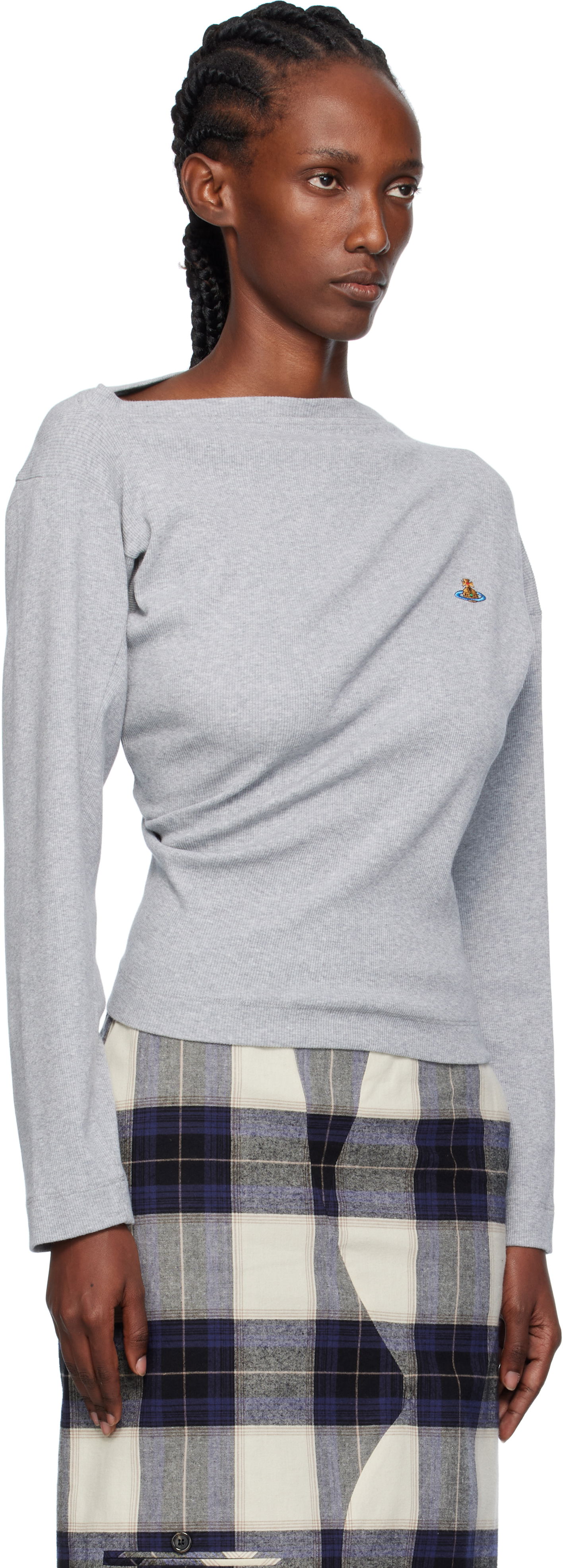 Tričko Vivienne Westwood Vivienne Westwood Hebo Long Sleeve T-Shirt Šedá | 3G01003Y-J009C-, 1