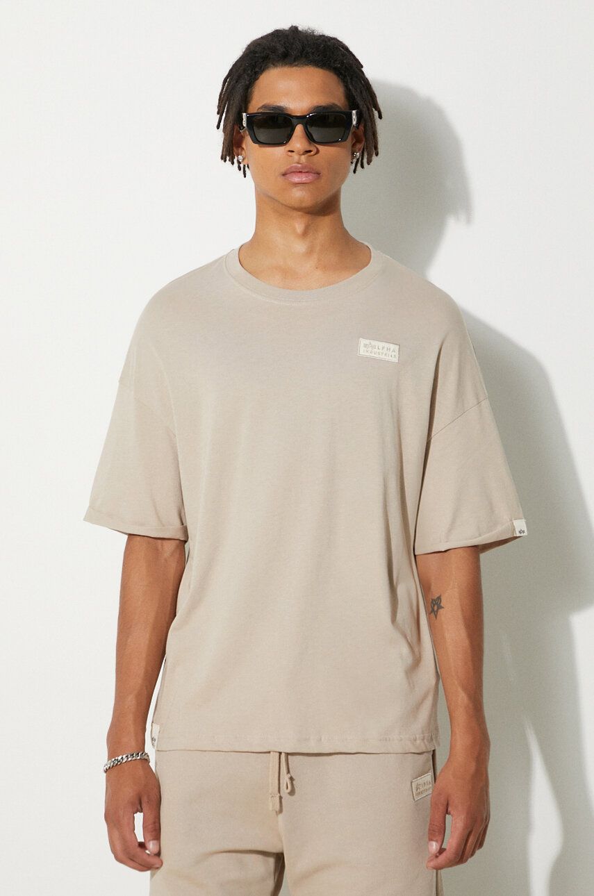 Tričko Alpha Industries T-Shirt Béžová | 118532.627, 0