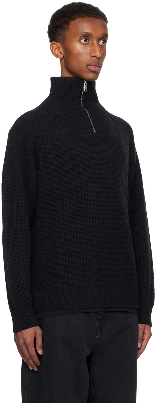 Sveter Carhartt WIP Ribbed Half-Zip Sweater Čierna | I033913, 1