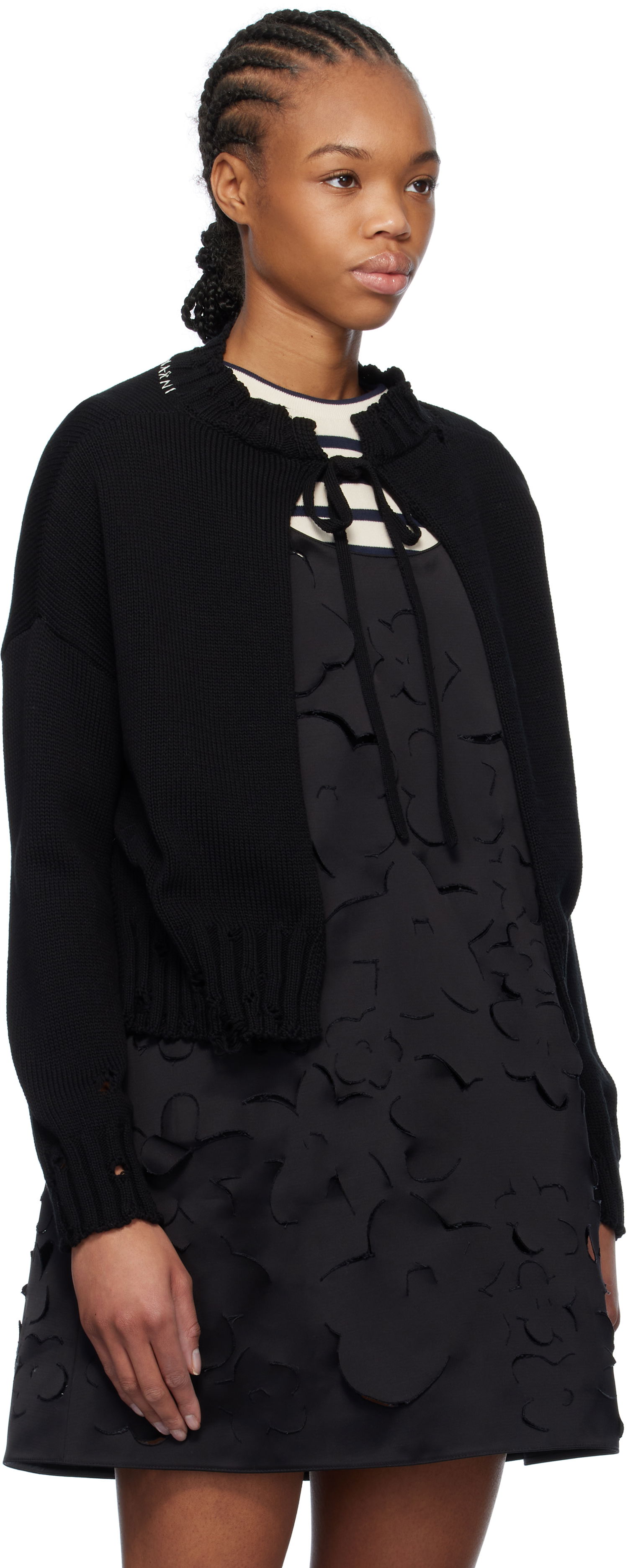 Sveter Marni Marni Worn Ribs Shrug Sweater Čierna | GCMD0579A0 UFC652, 1
