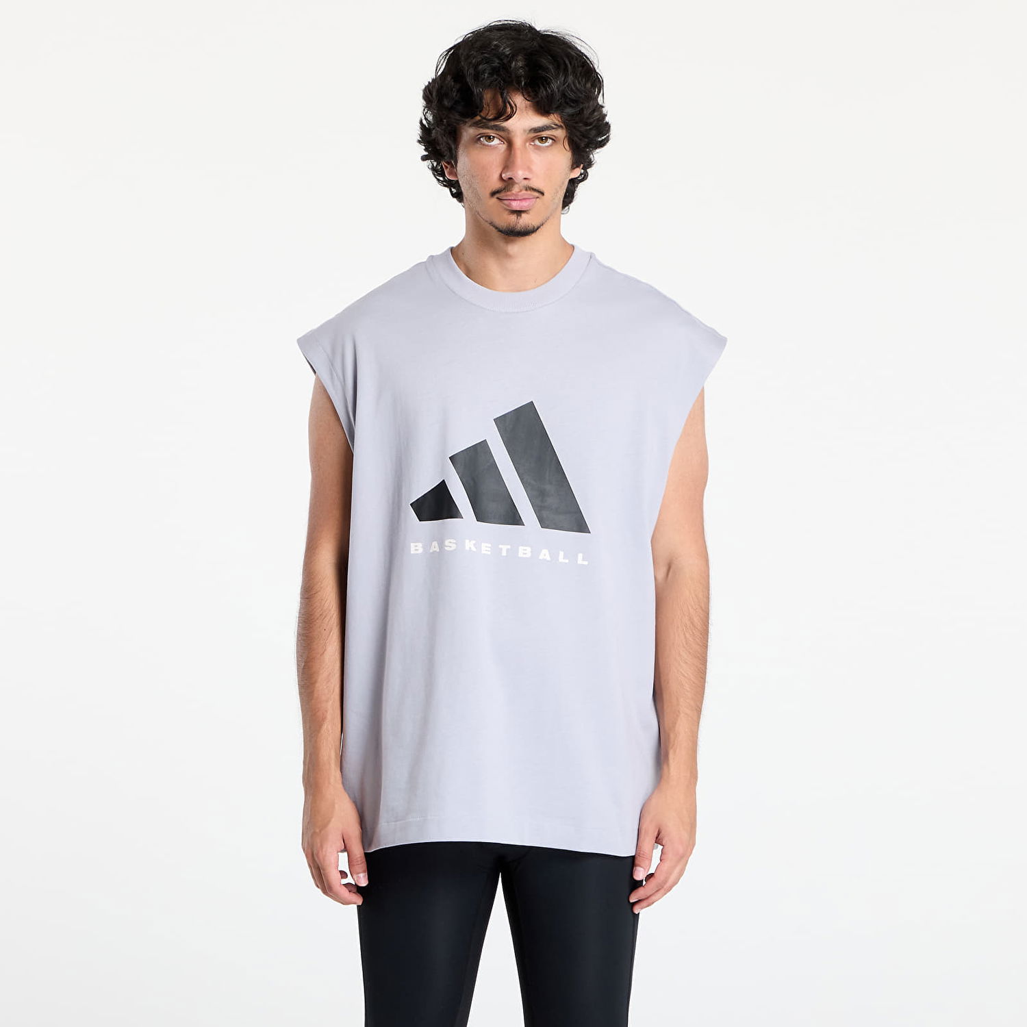 Tielko adidas Performance Adidas Basketball Sleeveless T-Shirt Šedá | JN3973, 0