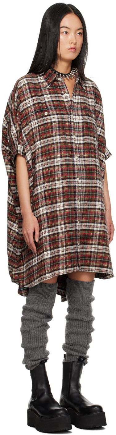 Šaty R13 R13 Oversized Plaid Minidress Červená | R13WR019-R256B, 1