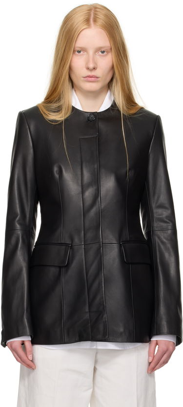 Bunda TOTEME TOTEME Collarless Leather Jacket Čierna | 252-WRO0192-LE0127, 0